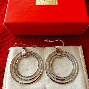 James Avery hammered circle ear hooks